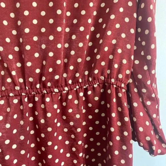 Zara Brown Polkadot V Neck Dress - Picture 11 of 14